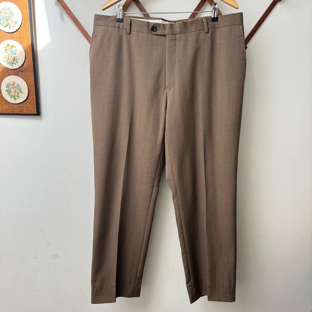 Joseph & Feiss Brown Wool Dress Pants